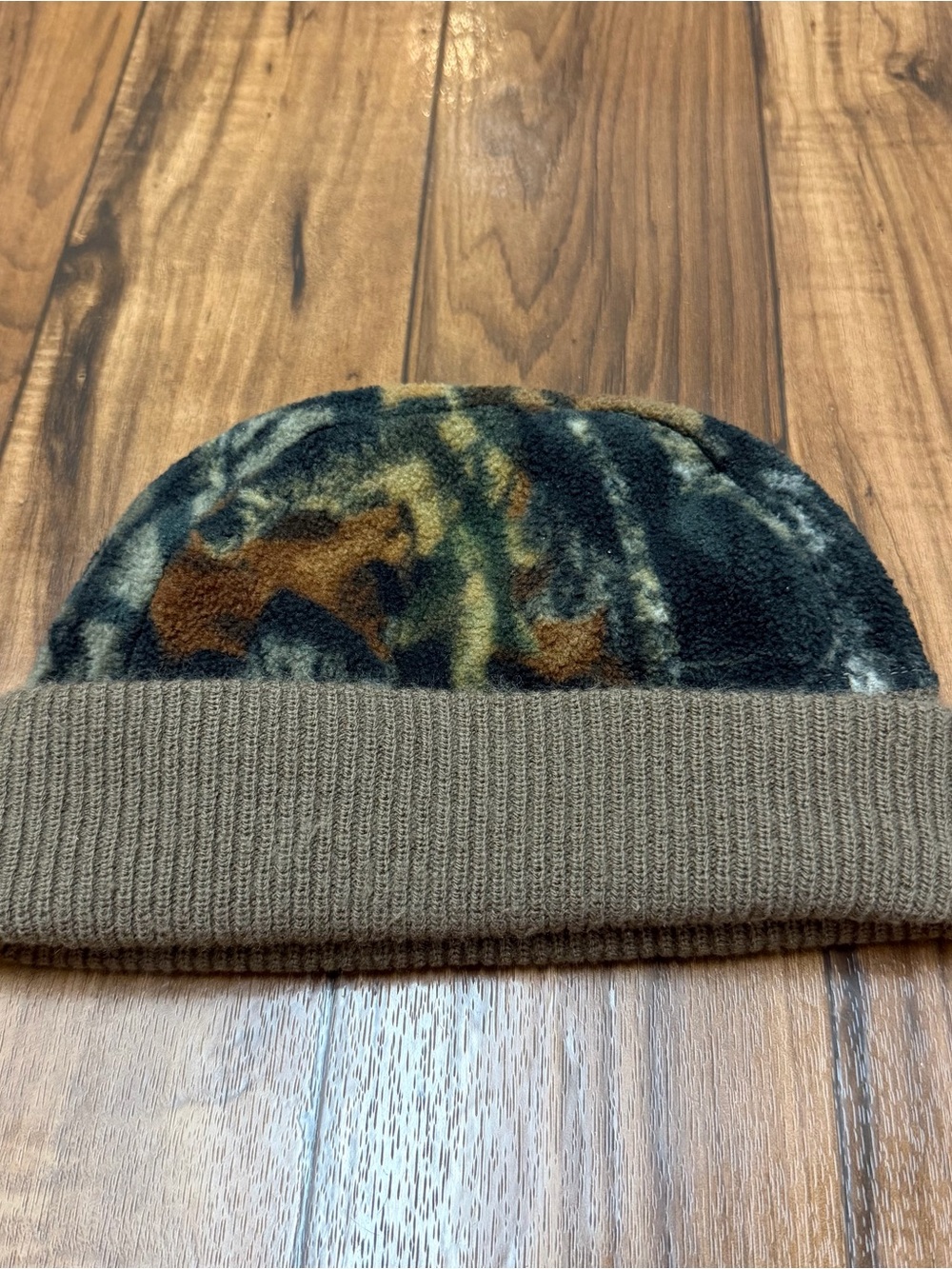 Vintage Fleece Camo Cuff Beanie Skull Cap Adult One Size